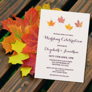 Invitación Matrimonio de hojas de arce