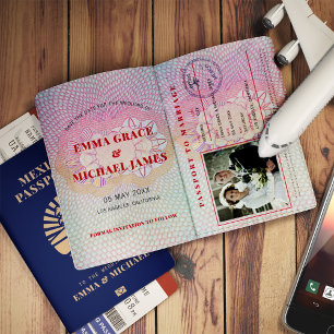 Invitación Matrimonio de Pasaporte de Destino de México Guard