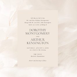 Invitación Matrimonio elegante neutral de la tierra moderna