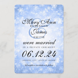 Invitación Matrimonio/Elopement Blue Winter Wonderland