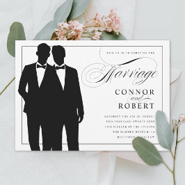 Invitación Matrimonio gay dos novios Boda