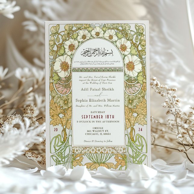 Invitación Matrimonio islámico Boda Art Nouveau musulmán (Subido por el creador)