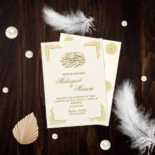 Invitación matrimonio islámico dorado
