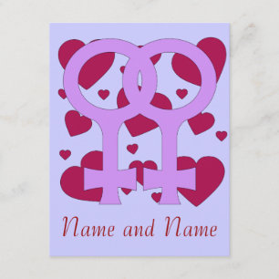 Invitación Matrimonio Lesbiano Corazones
