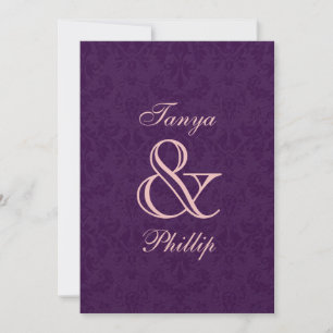 Invitación Matrimonio malva y rosado