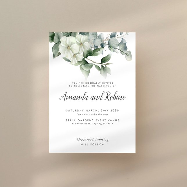 Invitación Matrimonio minimalista elegante de eucalipto (Subido por el creador)