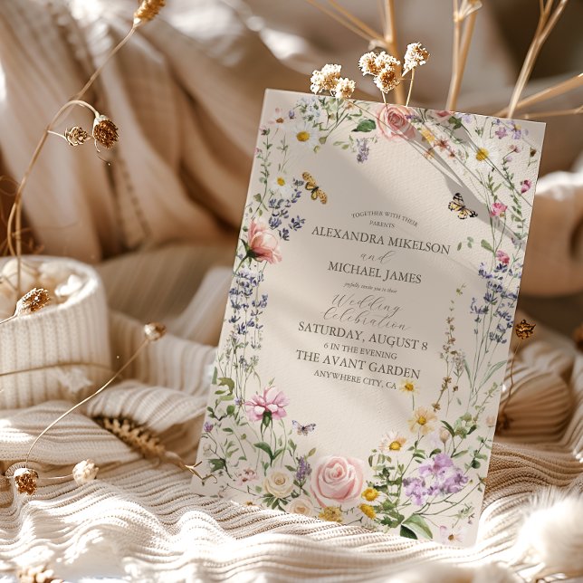 Invitación Matrimonio rústico-Boda de flores silvestres (Subido por el creador)