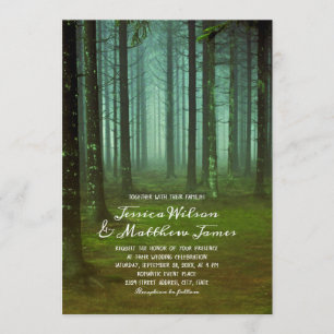 Invitación Matrimonio rústico por el bosque mágico Woods otoñ