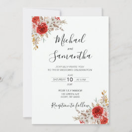 Invitación Matrimonio rústico-Rosa-rural