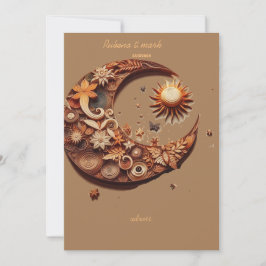 Invitación matrimonio salva la fecha tallado de arte de mader