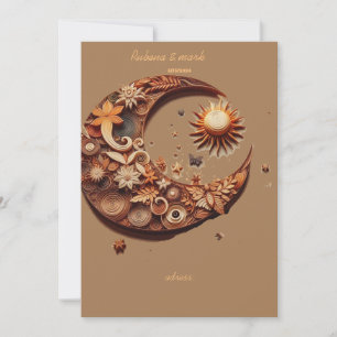 Invitación matrimonio salva la fecha tallado de arte de mader