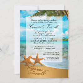 Invitación Matrimonio Starfish Couple Faux Vellum Beach Weddi