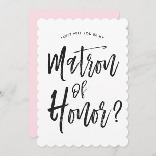Invitación Matrón de honor  Boda personalizada estilo script