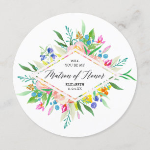 Invitación Matrón de honor de la dama de honor del Diamante F