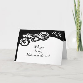 Invitación Matrón de honor, Personalizado de motocicleta blan