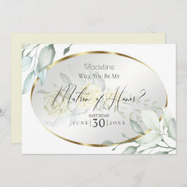 Invitación Matrón de honor Rosas de color amarillo pálido