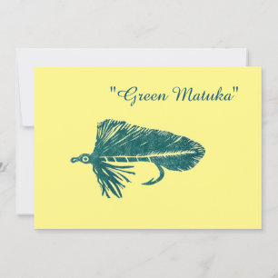 Invitación Matuka verde aerodinámica pesca con mosca, arte de