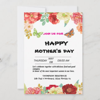 invitación matutina de flores silvestres de jardín