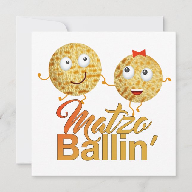 Invitación Matzo Bolin'. Pésaj Seder de Pascua Judía (Anverso)