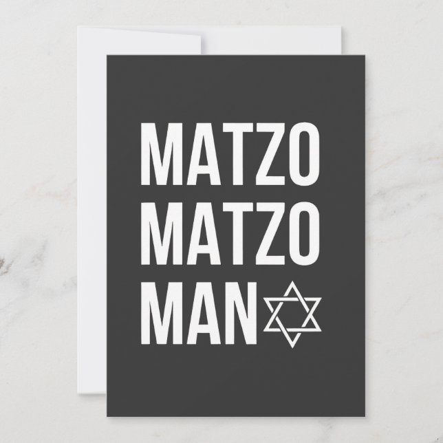 Invitación Matzo Matzo Hombre Judío Hanukkah  (Anverso)