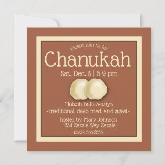 Invitación Matzoh Ball Hanukkah Fiesta