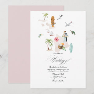 Invitación Maui Tropical - Boda de Destino en Hawái