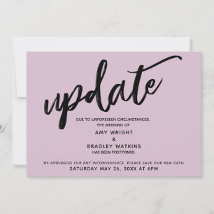 Invitación Mauve, Boda pospuesto de escritura a ma