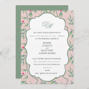 Invitación Mauve Chalk y Basil Green