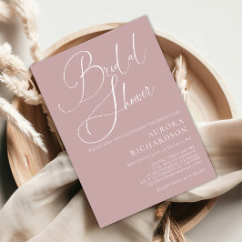 Invitación Mauve Dusty Rosa Minimalista elegante ducha de nov