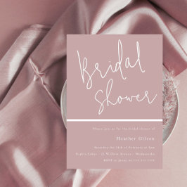 Invitación Mauve Dusty Rosa Pink Modern Bridal Shower