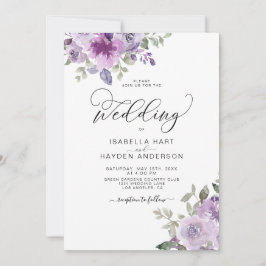 Invitación Mauve Elegant Lilac Dusty Boda Purple Floral