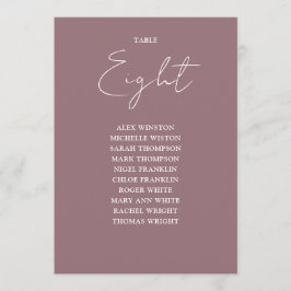 Invitación Mauve Elegant Modern Asientos Gráfico de mesa