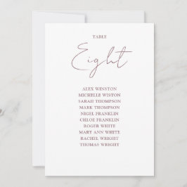 Invitación Mauve Elegant Modern Asientos Gráfico de mesa