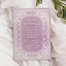 Invitación Mauve elegante ornamental romántico matrimonio vin
