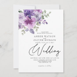 Invitación Mauve Lilac Dusty Floral Purple Garden Wedding