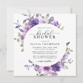 Invitación Mauve Lilac Dusty Morple Floral Bridal Shower