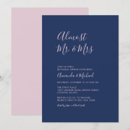 Invitación Mauve & Navy | Cena Mínima Simple De Ensayos