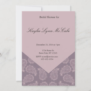 Invitación Mauve Paisley Bridal Shower