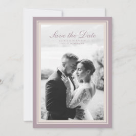 Invitación Mauve Photo Wedding Save the Date Card