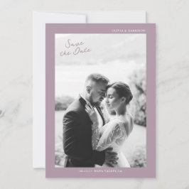 Invitación Mauve Photo Wedding Save the Date Card