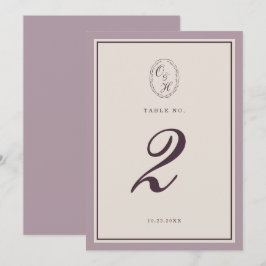 Invitación Mauve Plum Wedding Table Number