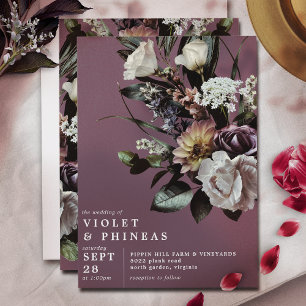 Invitación Mauve Purple   Elegante Boda floral