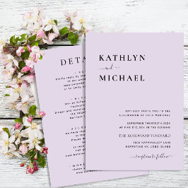 Invitación Mauve Purple Moderna Typografía En Un Boda