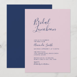 Invitación Mauve y Azul Marino | Almuerzo Nupcial Minimalista