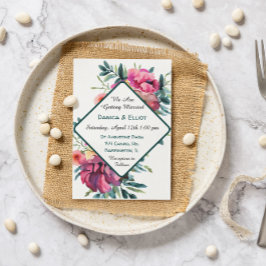 Invitación Mauve y Burgundy Floral Boda