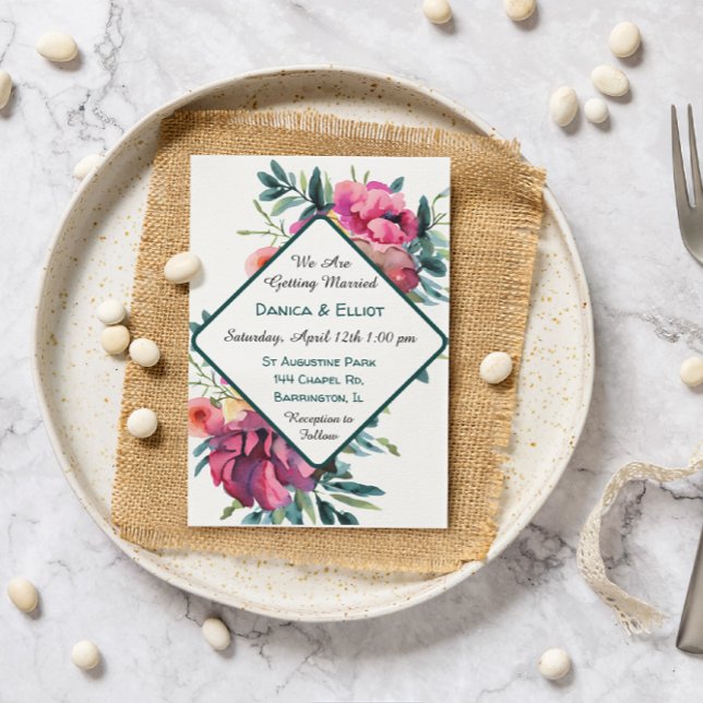 Invitación Mauve y Burgundy Floral Boda (Subido por el creador)