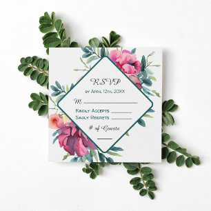 Invitación Mauve y Burgundy Floral Wedding RSVP