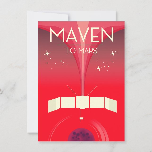 Invitación MAVEN - arte espacial en Marte. (Reverso)