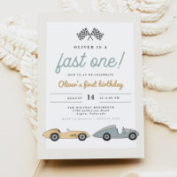 MAVERICK Pastel Race Car Fast One First Birthday