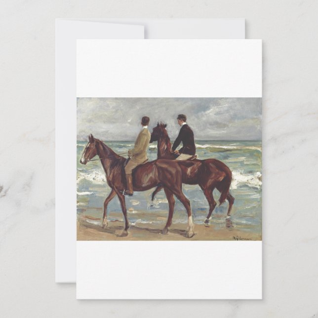Invitación Max Liebermann: Two Riders on the Beach Art (Anverso)
